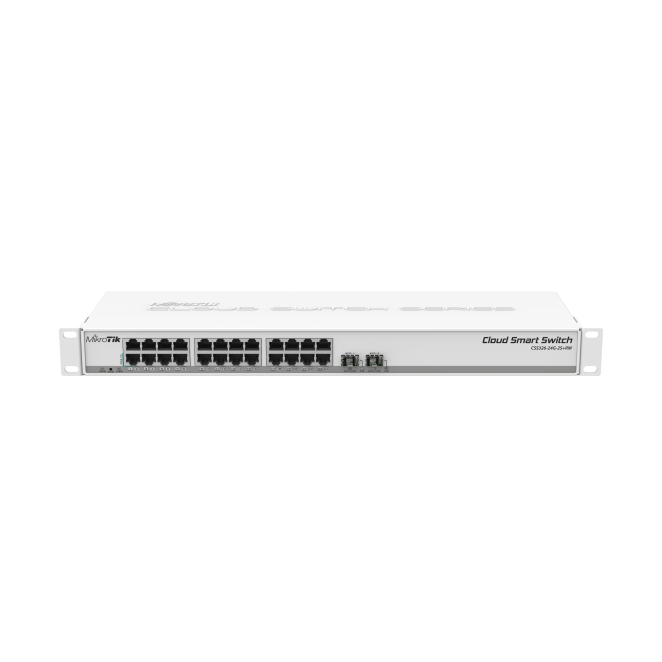 Mikrotik CSS326-24G-2S+RM switch Gestionado Gigabit Ethernet (10/100/1000) Energía sobre Ethernet (PoE) 1U Blanco