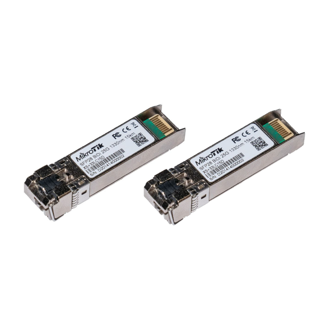 Mikrotik SFP/SFP+/SFP28 BiDi: XS+2733LC15D red módulo transceptor Fibra óptica