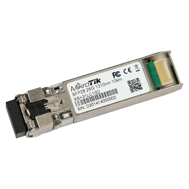 Mikrotik XS+31LC10D red modulo transceptor Fibra óptica 25000 Mbit/s SFP28 1310 nm