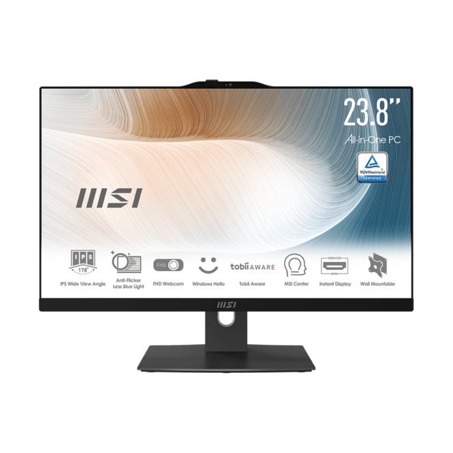 MSI Modern AM242P 12M Intel® Core™ i5 i5-1235U 60,5 cm (23.8″) 1920 x 1080 Pixeles PC todo en uno 16 GB DDR4-SDRAM 512 GB SSD Wi-Fi 6E (802.11ax) Negro