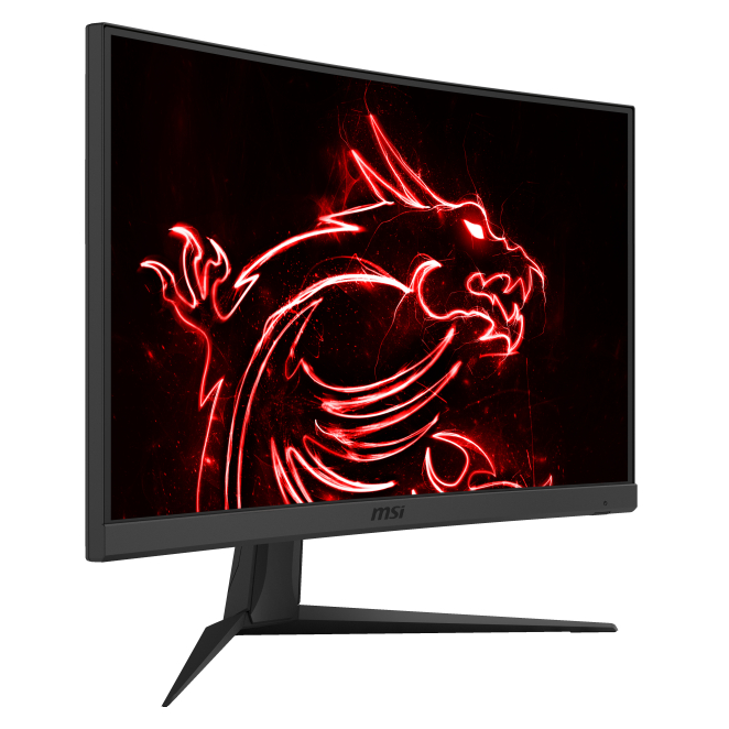 Joven usando MSI G24C6 E2 en escritorio