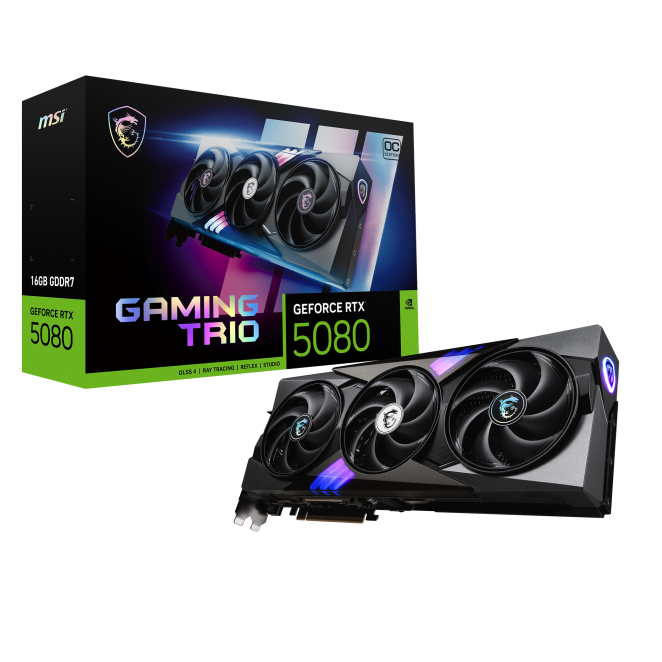 MSI GAMING GEFORCE RTX 5080 16G TRIO OC tarjeta gráfica NVIDIA 16 GB GDDR7