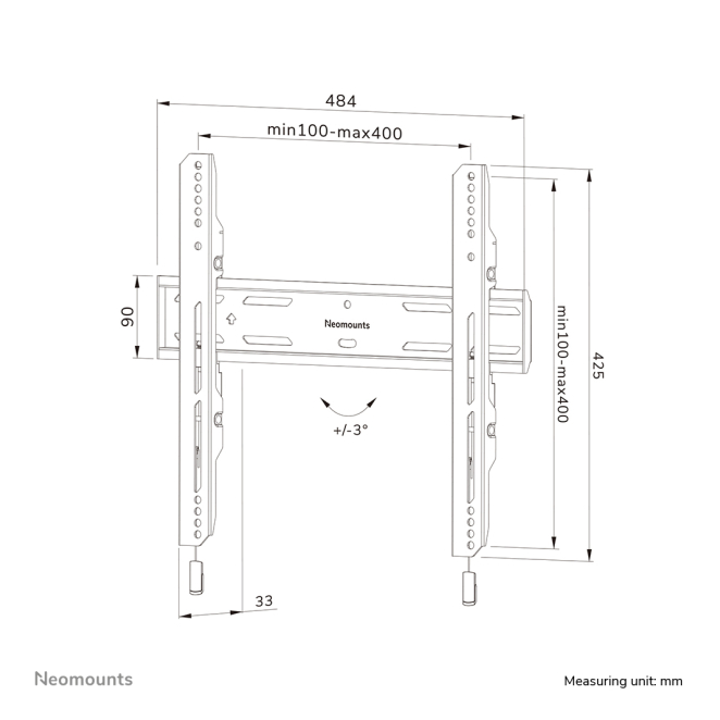 Soporte Neomounts WL30S-850BL14 instalado y seguro