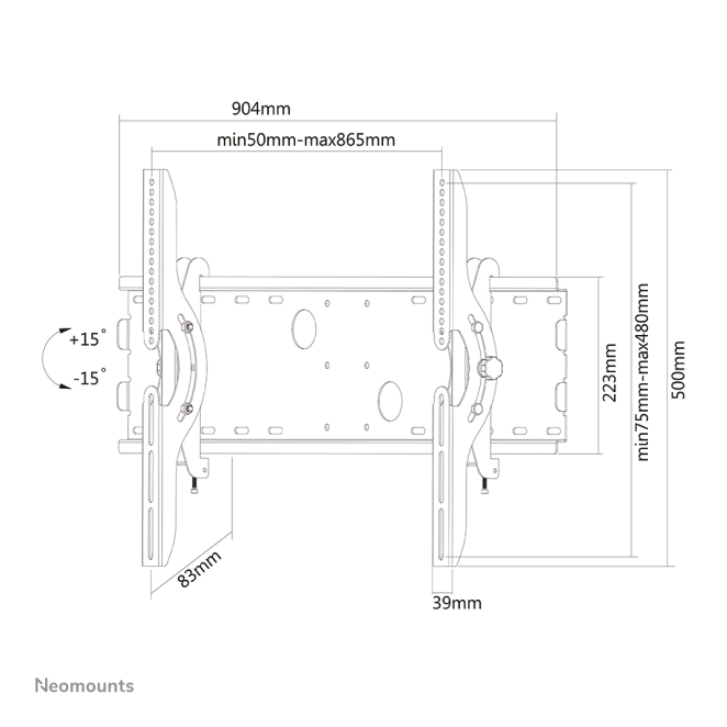 Neomounts PLASMA-W200BLACK soporte durable y ajustable