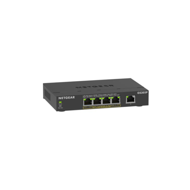 NETGEAR GS305Pv3 No administrado Gigabit Ethernet (10/100/1000) Energía sobre Ethernet (PoE) Negro