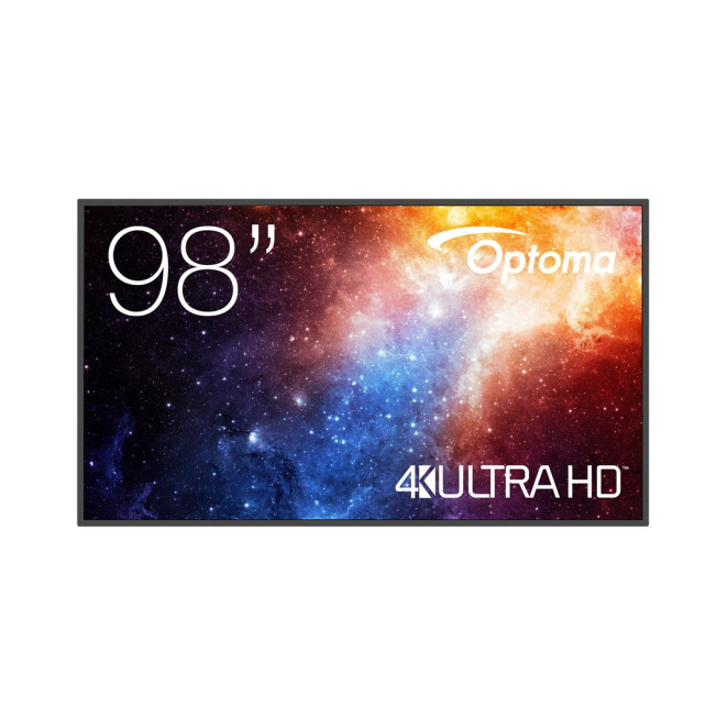 Optoma N3981K Pantalla plana para señalización digital 2,49 m (98″) LED Wifi 500 cd / m² 4K Ultra HD Negro Android 11 24/7