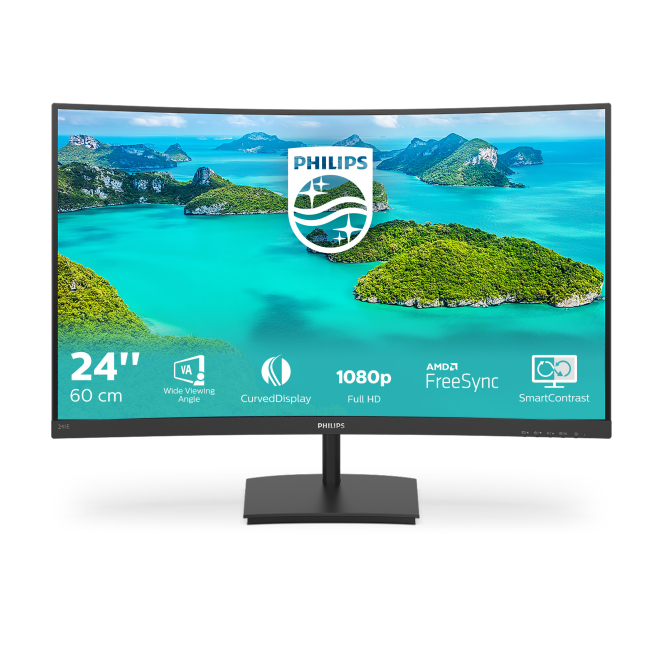 Philips E Line 241E1SCA/00 pantalla para PC 59,9 cm (23.6″) 1920 x 1080 Pixeles Full HD LCD Negro