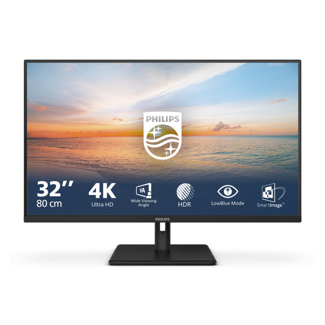 Philips 1000 series 32E1N1800LA/00 pantalla para PC 80 cm (31.5") 3840 x 2160 Pixeles 4K Ultra HD LCD Negro
