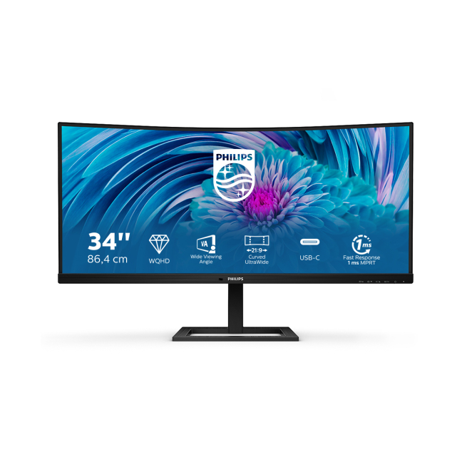 Philips E Line 346E2CUAE/00 pantalla para PC 86,4 cm (34″) 3440 x 1440 Pixeles Wide Quad HD+ LCD Negro