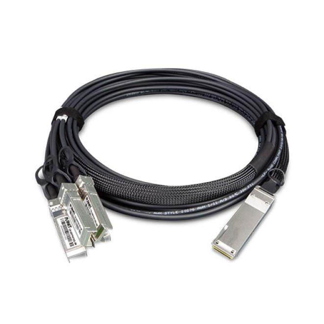 PLANET CB-QSFP4X10G-3M Cable de fibra óptica e InfiniBand QSFP+ 4x SFP+ Negro