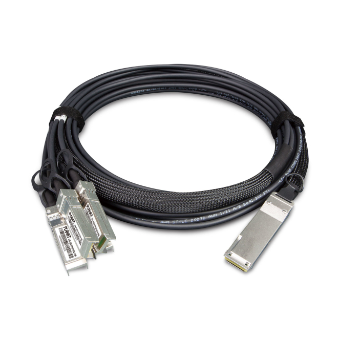 PLANET 40G QSFP+ to 4 10G SFP+ 5M Cable de fibra óptica e InfiniBand QSFP+ 4x SFP+ Negro