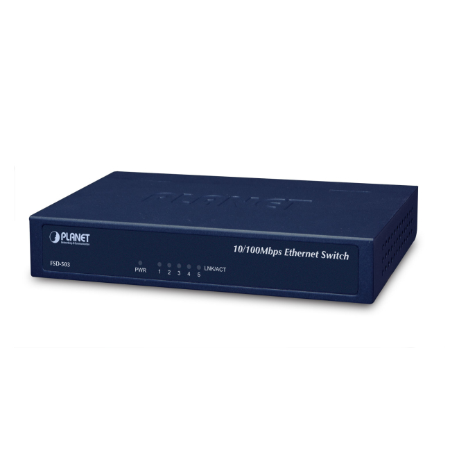 PLANET FSD-503 switch Fast Ethernet (10/100) Azul