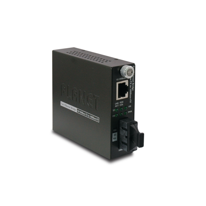 PLANET FST-802S35 convertidor de medio 100 Mbit/s 1310 nm Monomodo Negro