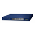 PLANET 24-Port 10/100/1000T 802.3at PoE + 2-Port 1000X SFP Web Smart Ethernet Switch (260W PoE Budget, 802.1Q VLAN, Link Aggregation, IGMP Gestionado L2 Gigabit Ethernet (10/100/1000) Energía sobre Ethernet (PoE) Azul