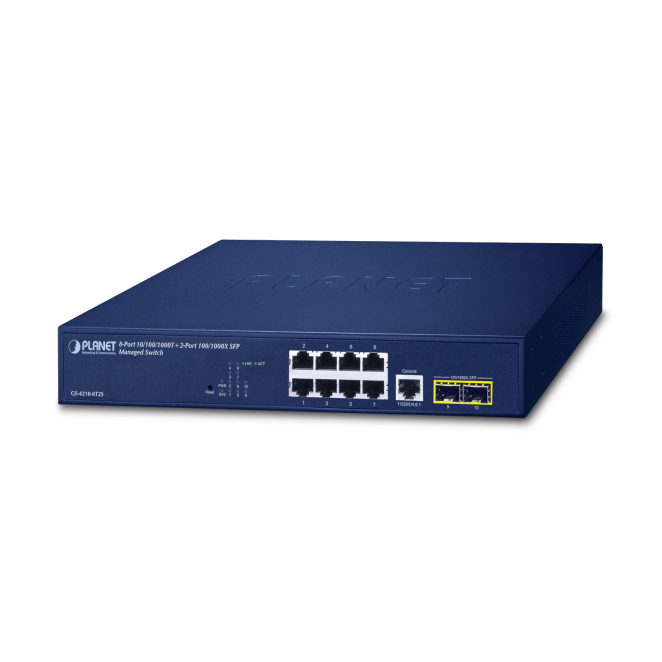 PLANET 10/100/1000T + 2-Port Gestionado L2/L4 Gigabit Ethernet (10/100/1000) 1U Azul