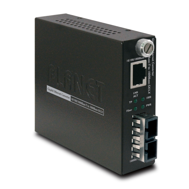 PLANET GST-802 convertidor de medio 2000 Mbit/s 850 nm Multimodo Negro