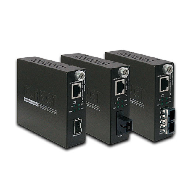 PLANET GST-806A60 convertidor de medio 2000 Mbit/s 1310 nm Negro