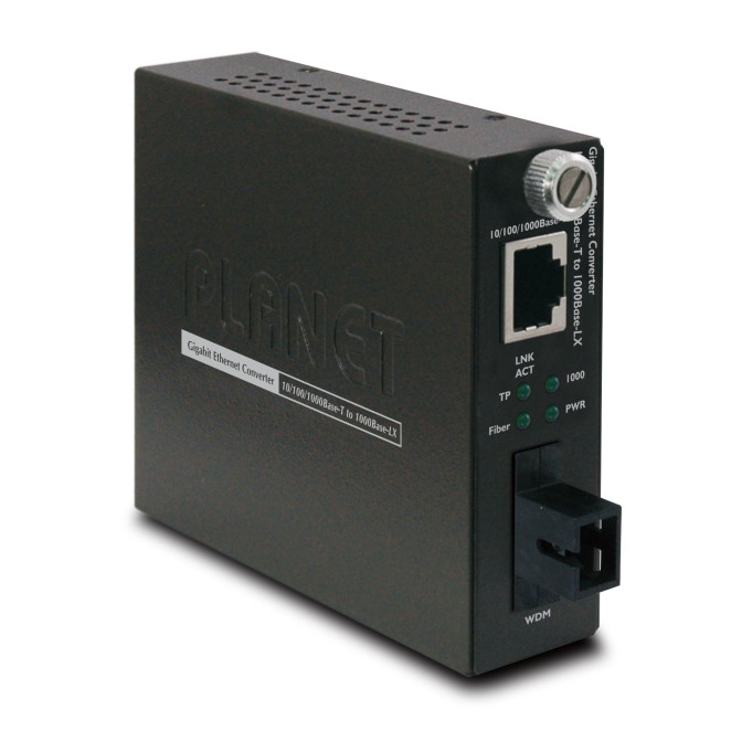 PLANET GST-806B15 convertidor de medio 2000 Mbit/s 1550 nm Negro