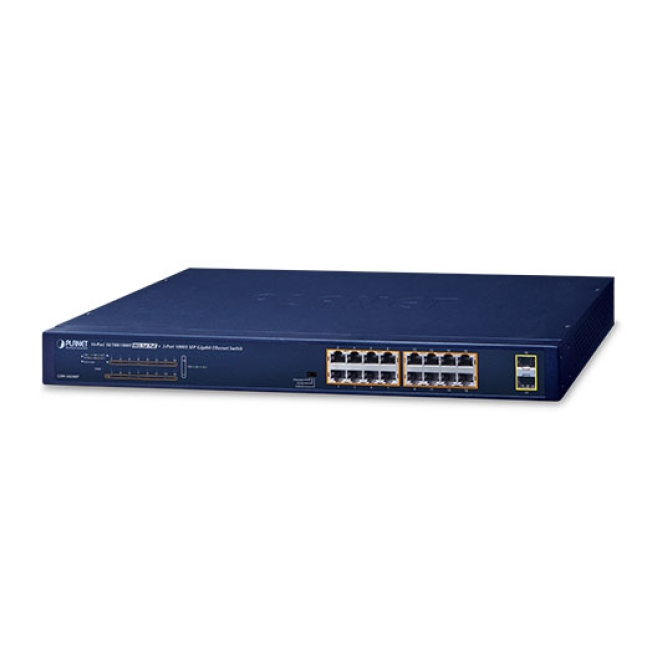 PLANET GSW-1820HP switch No administrado Gigabit Ethernet (10/100/1000) Energía sobre Ethernet (PoE) 1U Azul