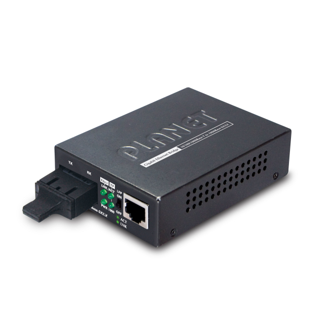 PLANET 10/100/1000BASE-T to convertidor de medio 2000 Mbit/s 1310 nm Negro