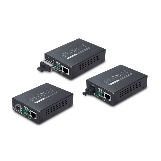 PLANET GT805A convertidor de medio 1000 Mbit/s 0 nm Multimodo Negro