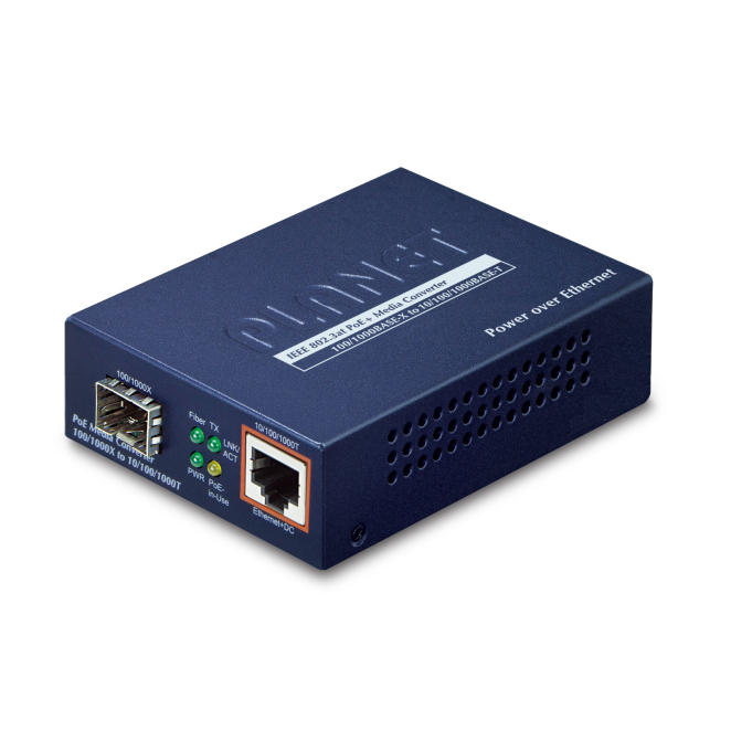 PLANET GTP-805A convertidor de medio 1000 Mbit/s Azul