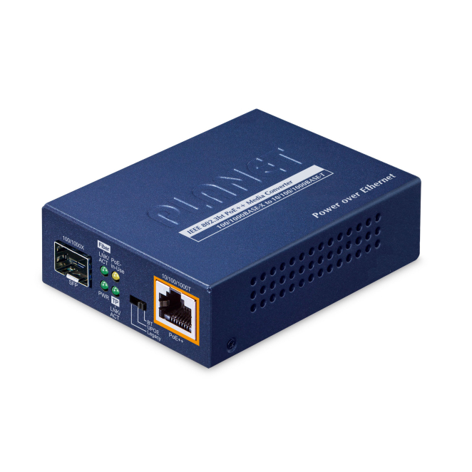 PLANET 1-Port 100/1000X SFP to convertidor de medio 1000 Mbit/s Azul