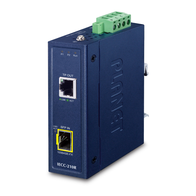 PLANET IECC-210R convertidor de medio Azul