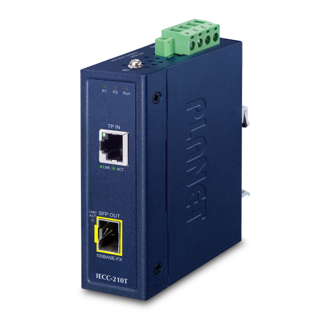 PLANET IECC-210T convertidor de medio Azul