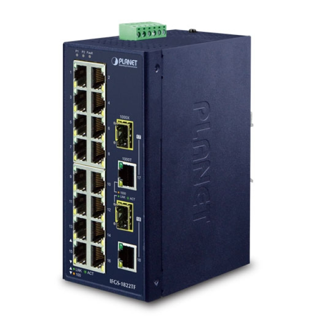 PLANET IFGS-1822TF switch No administrado Fast Ethernet (10/100) Azul