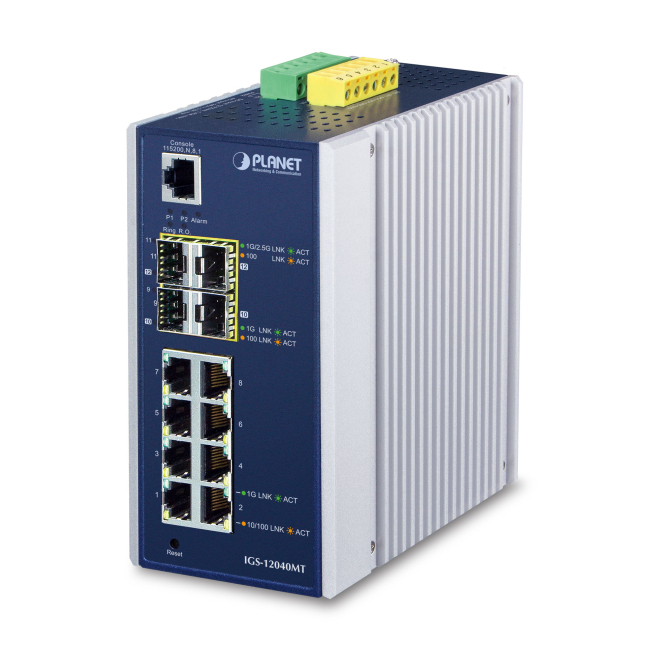 PLANET IGS-12040MT switch Gestionado L2+ Gigabit Ethernet (10/100/1000) Azul, Blanco