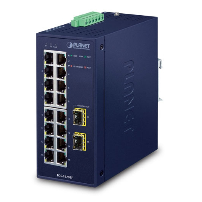 PLANET IGS-1820TF switch No administrado L2 Gigabit Ethernet (10/100/1000) Azul
