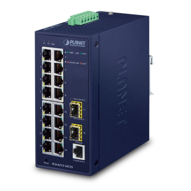 PLANET IGS-4215-16T2S switch Gestionado L2/L4 Gigabit Ethernet (10/100/1000) Azul