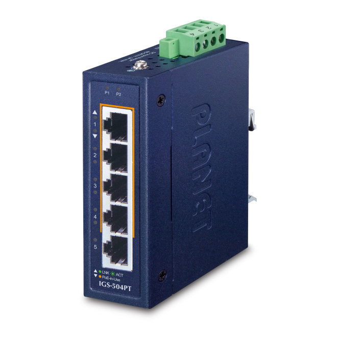 PLANET 10/100/1000T 802.3at PoE + No administrado Gigabit Ethernet (10/100/1000) Energía sobre Ethernet (PoE) Azul