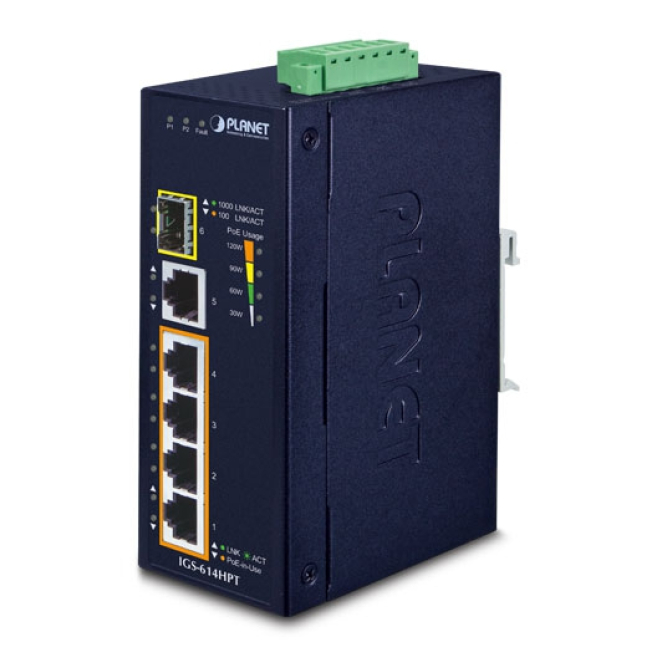 PLANET IGS-614HPT switch No administrado Gigabit Ethernet (10/100/1000) Energía sobre Ethernet (PoE) Azul