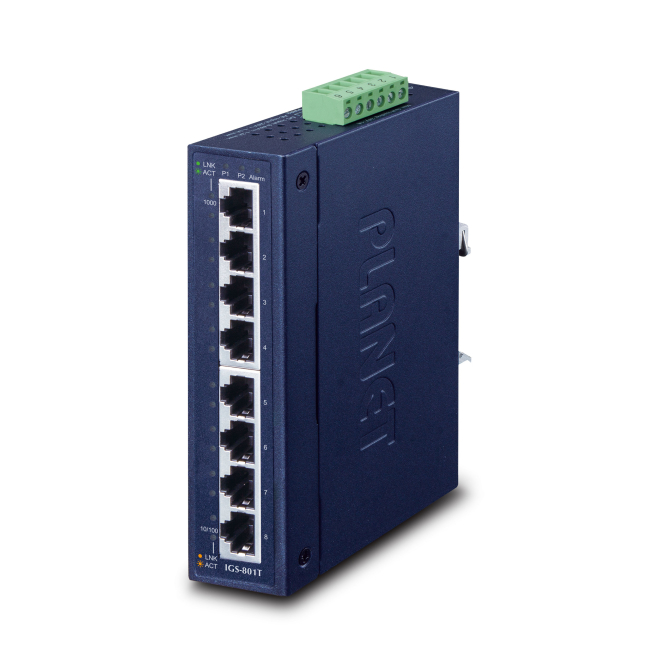 PLANET IGS-801T switch No administrado L2 Gigabit Ethernet (10/100/1000) Azul