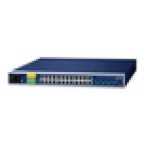 PLANET IP30 19 Rack Mountable Industrial L2/L4 24-Port 10/100/1000T + 4-Port 10G SFP+ Managed Switch Gestionado L2/L4 Gigabit Ethernet (10/100/1000) 1U Azul