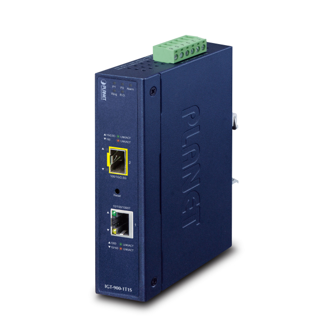 PLANET Industrial 1-Port convertidor de medio Interno Azul