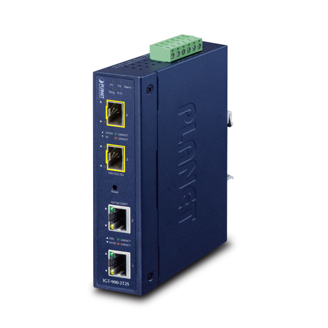 PLANET Industrial 2-Port convertidor de medio Azul