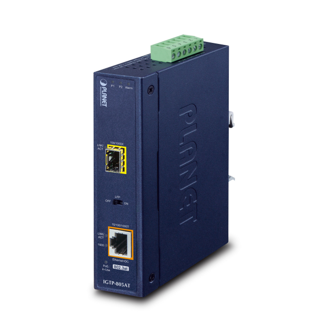 PLANET IGTP-805AT convertidor de medio 2000 Mbit/s 1310 nm Azul