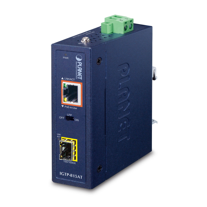 PLANET IGTP-815AT convertidor de medio 1000 Mbit/s Azul