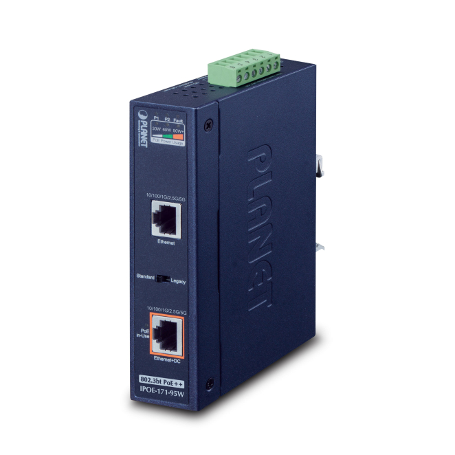 PLANET IPOE-171-95W switch Gigabit Ethernet (10/100/1000) Energía sobre Ethernet (PoE) Azul