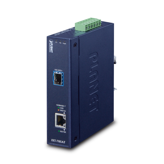 PLANET IXT-705AT convertidor de medio 20000 Mbit/s Azul