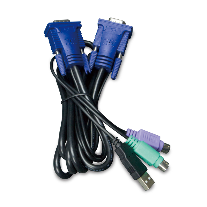 PLANET KVM-KC1-5 cable para video, teclado y ratón (kvm) Negro, Azul 5 m