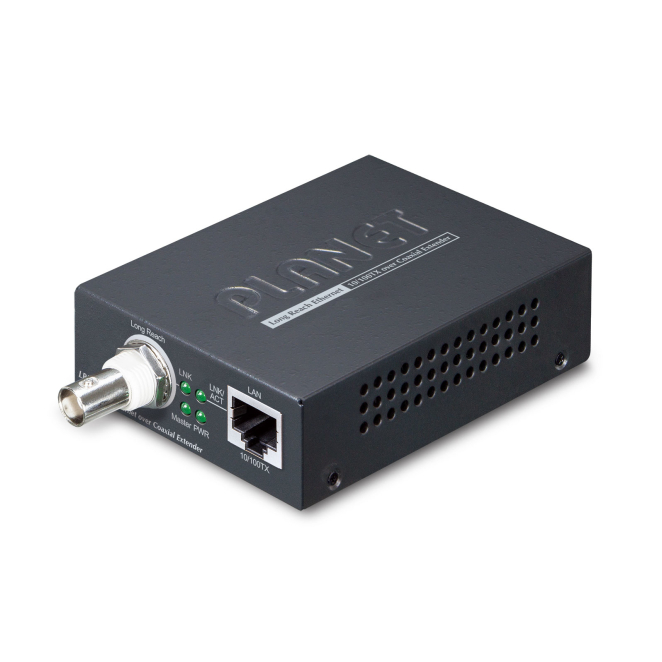 PLANET 1-Port 10/100TX Ethernet over Transmisor y receptor de red Negro
