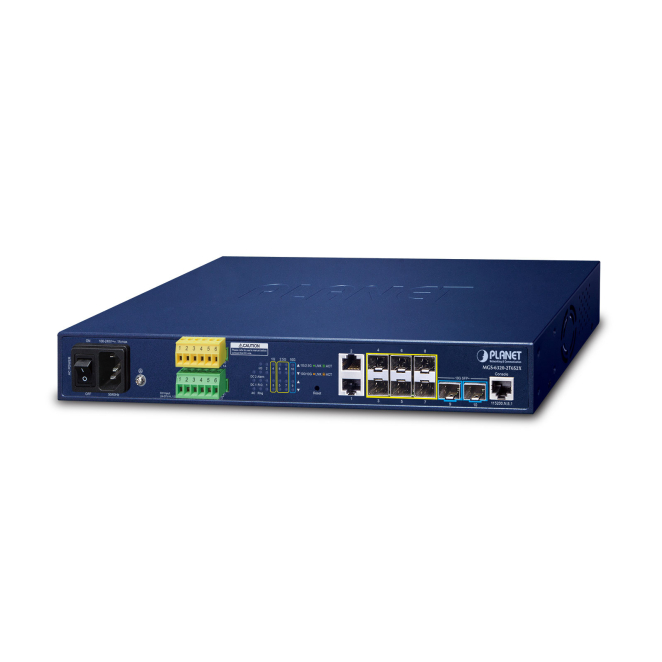PLANET L3 2-Port 100/1000T + 2-Port Gestionado 1U Azul