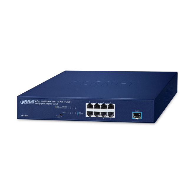 PLANET 8-Port 10/100/1000/2500T + No administrado 2.5G Ethernet (100/1000/2500) Azul