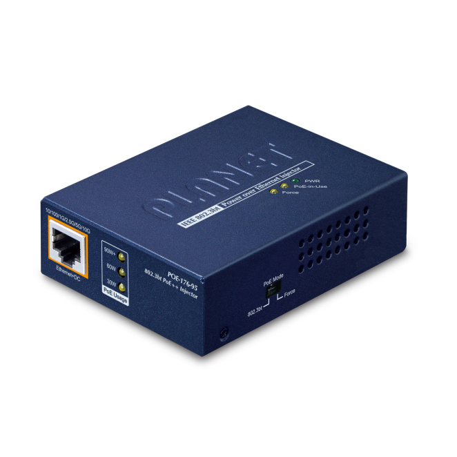 PLANET Single-Port 10Gbps 802.3bt Energía sobre Ethernet (PoE) Azul