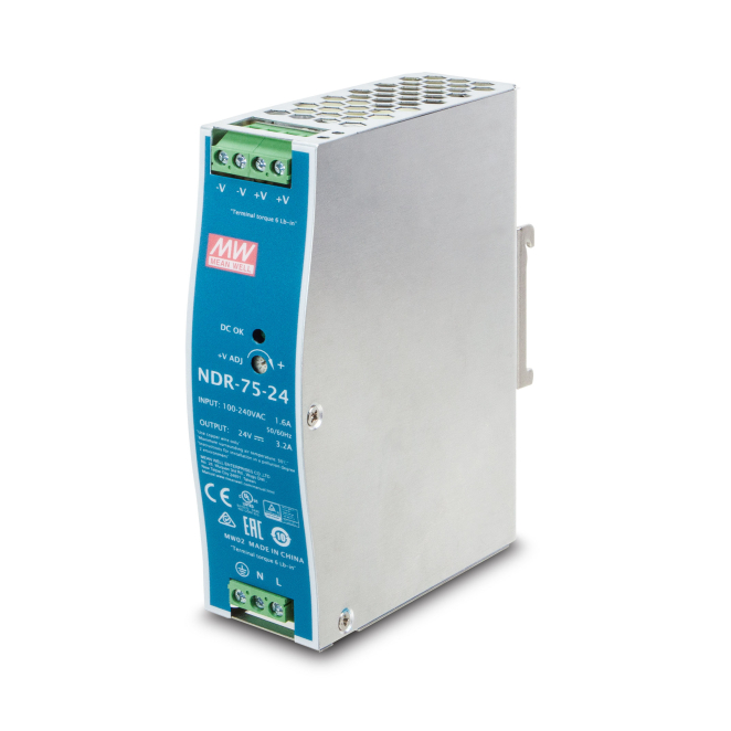 PLANET PWR-75-24 unidad de fuente de alimentación 75 W Azul, Gris