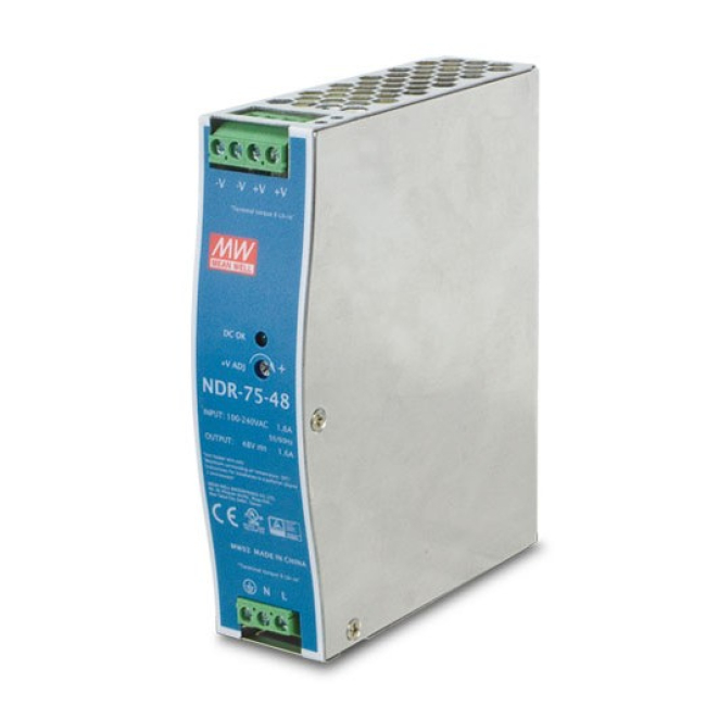 PLANET PWR-75-48 unidad de fuente de alimentación 75 W Azul, Gris